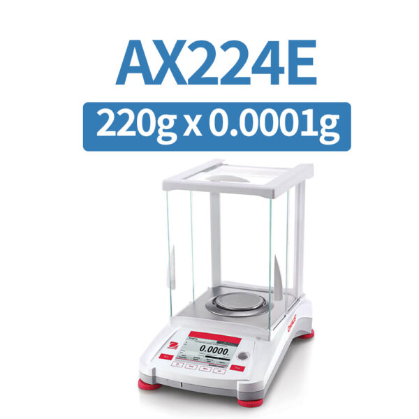 OHAUS AX224E Analytical Balance, 220 g x 0.1 mg, External Calibration