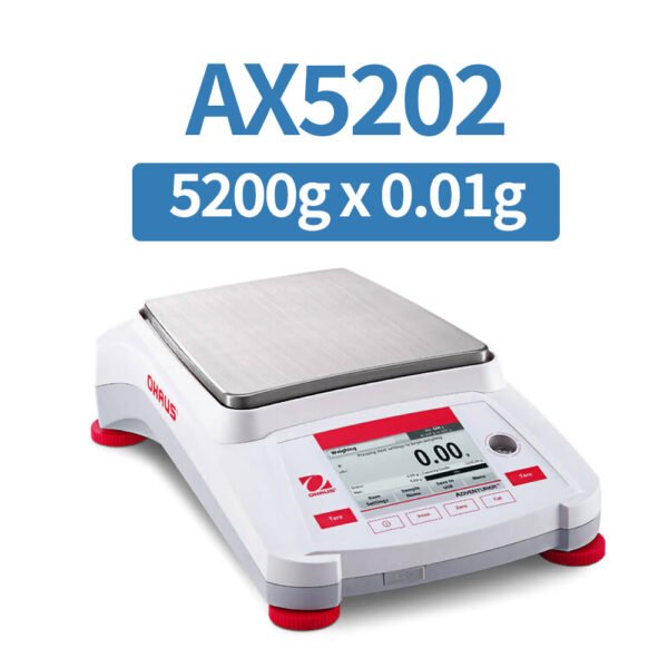OHAUS AX5202 Precision Balance, 5200 g x 0.01 g, Internal Calibration