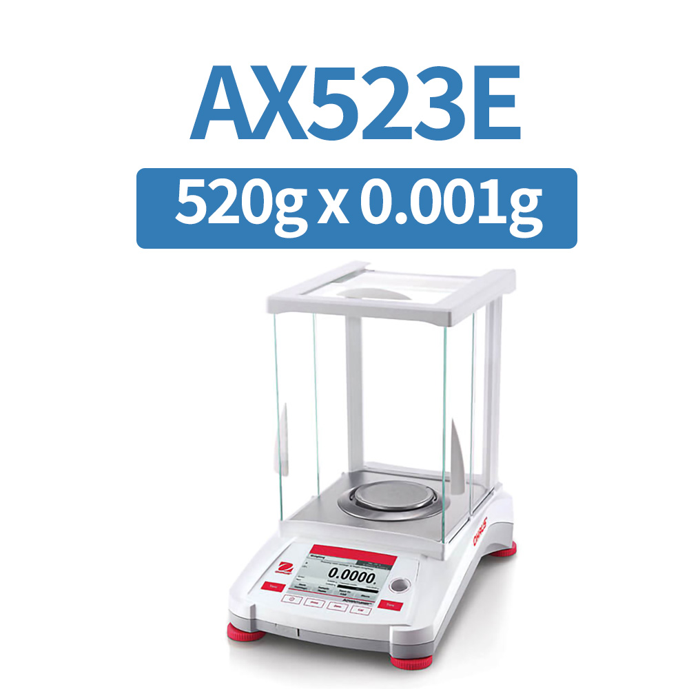 OHAUS AX523E Precision Balance, 520 g x 1 mg, External Calibration