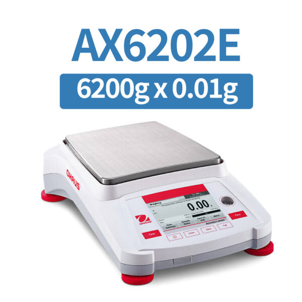 OHAUS AX6202E Precision Balance, 6200 g x 0.01 g, External Calibration
