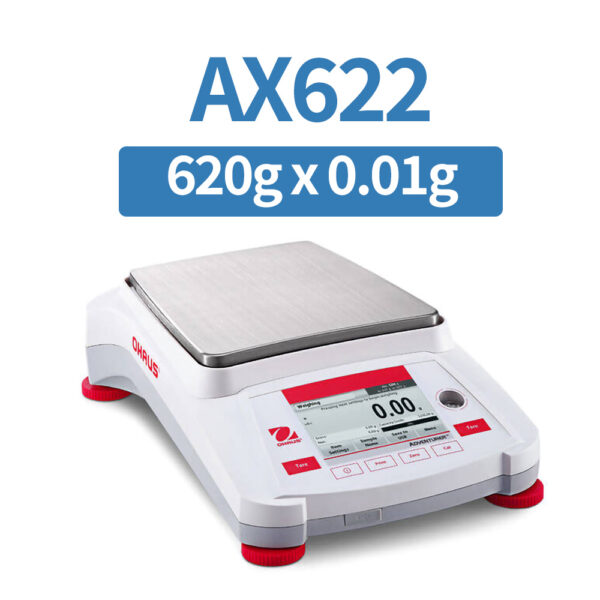 OHAUS AX622 Precision Balance, 620 g x 0.01 g, Internal Calibration