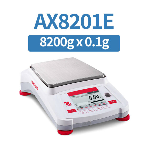 OHAUS AX8201E Precision Balance, 8200 g x 0.1 g, External Calibration
