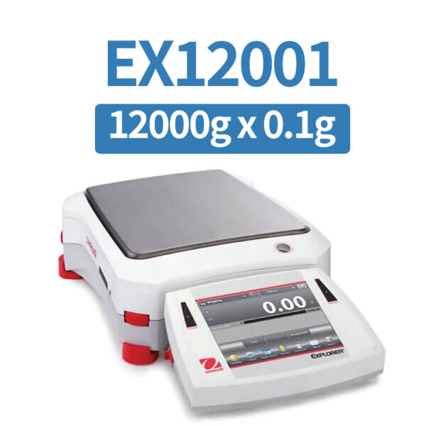 OHAUS EX12001 Precision Balance, 12000 g x 0.1 g, Internal Calibration