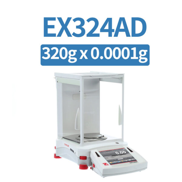 OHAUS EX324AD Analytical Balance, 320 g x 0.1 mg, AutoCal Internal Calibration