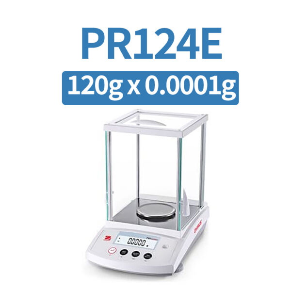 OHAUS PR124E Analytical Balance, 120 g x 0.1 mg, External Calibration