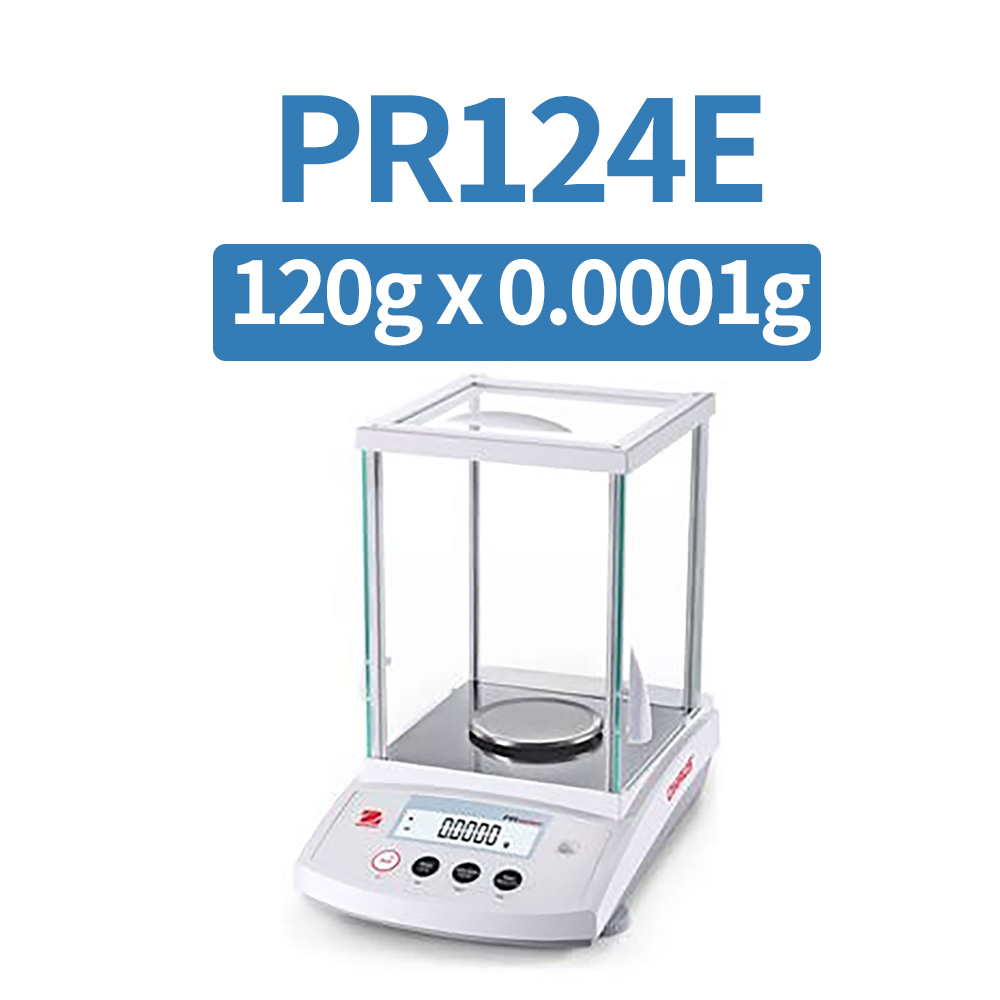 OHAUS PR124E Analytical Balance, 120 g x 0.1 mg, External Calibration
