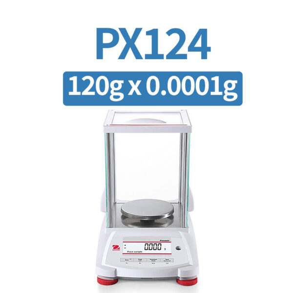 OHAUS PX124 Analytical Balance, 120 g x 0.1 mg, Internal Calibration