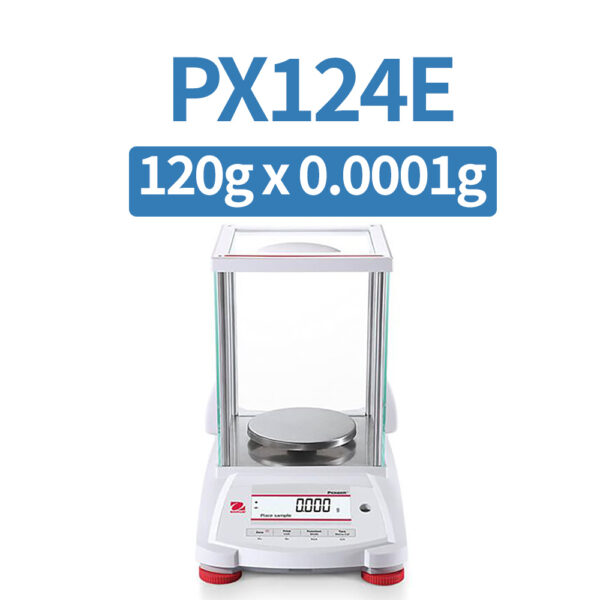 OHAUS PX124E Analytical Balance, 120 g x 0.1 mg, External Calibration