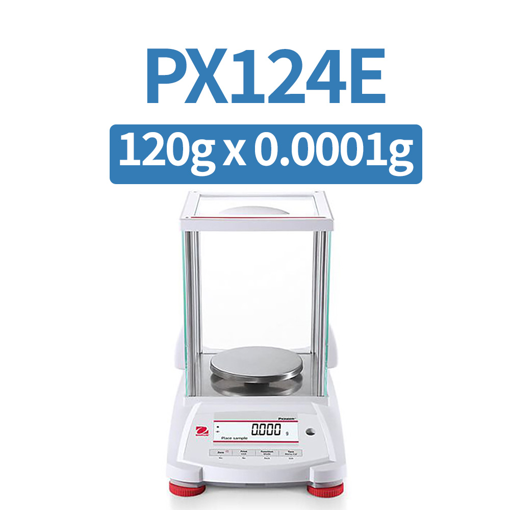 OHAUS PX124E Analytical Balance, 120 g x 0.1 mg, External Calibration