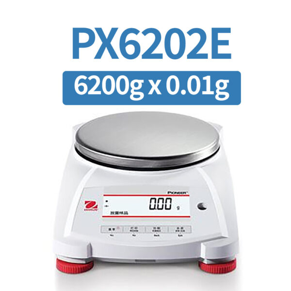 OHAUS PX6202E Precision Balance, 6200 g x 0.01 g, External Calibration