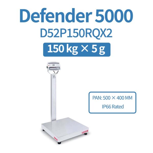 OHAUS Defender 5000 D52P150RQX2 Industrial Bench Scale 150 kg x 50 g