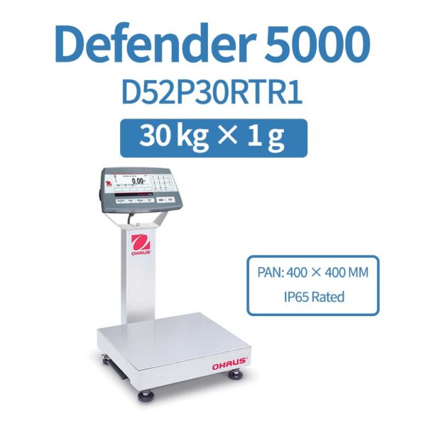 OHAUS Defender 5000 D52P30RTR1 Industrial Bench Scale 30 kg x 2 g